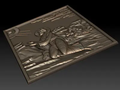 Jesus Prays in the Garden of Gethsemane 3D model