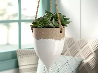 Jani Stoneware Hanging Planter 3D model