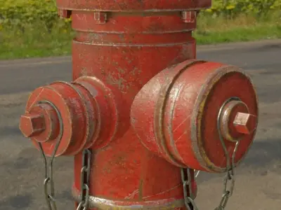 Fire hydrant realistic 2K textures Low-poly 3D model