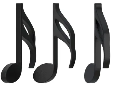 Sixteenth Note Musical Sign 01 3D model