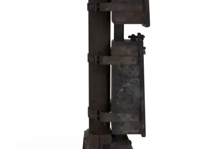 Train Traffic Light Weathered 16 3D model