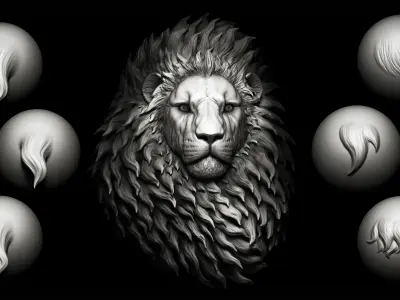 Zbrush and Blender - 20 Stylized Fur VDM Brush 3D model