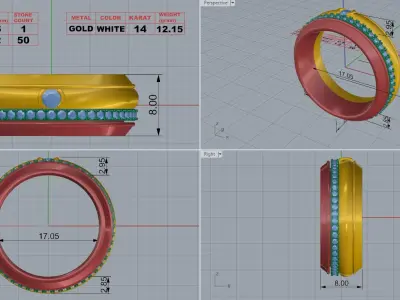 men rings engagement rings 3D print model