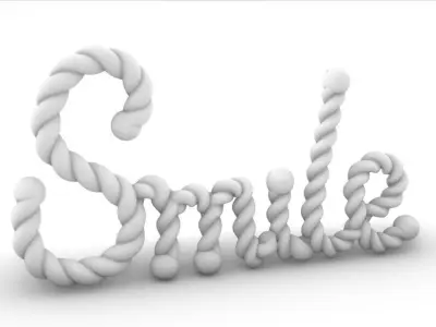 Smile pendant initial jewelry for 3d print ready 3D print model
