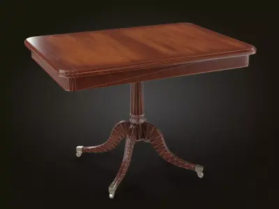 Rectangle wooden coffee table in vintage style Low-poly 3D model