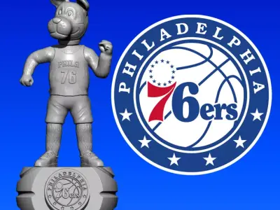 NBA - PHILADELPHIA 76ERS BASKETBALL MASCOT STATUE - 3D PRINT 3D print model