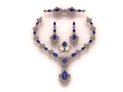 Full-set Jewelry model - Azure Symphony for Her 3D print model