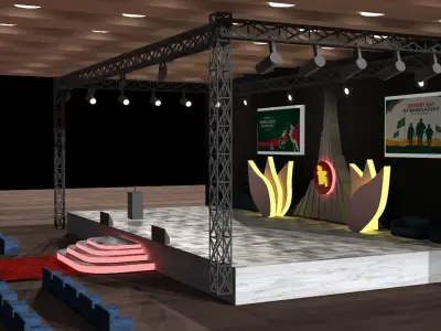 Indoor Stage model for Bangladesh Victory Day 3D model