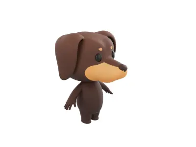 Character194 Dachshund Dog 3D model