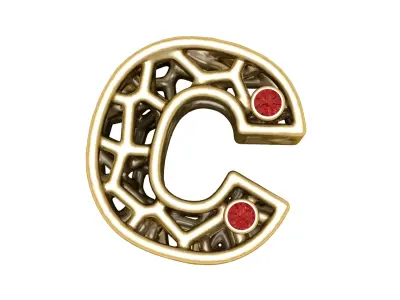 SIMPLE ALPHABET PENDANT 3D PRINTABLE MODEL  3D print model