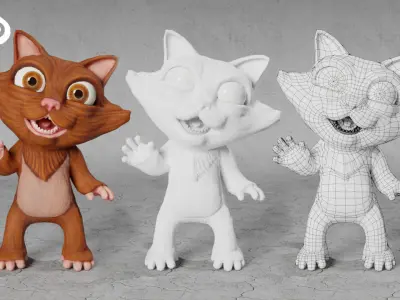 Furry Pet Low-poly 3D model