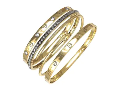 Bracelets Jewelry Fashion Set 1 Low-poly 3D model