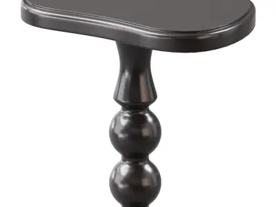 Retro Solid Wood Side Table 3D model