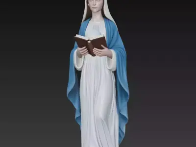 Virgin Mary Sacred Statue Pack - Madonna 3D Sculpture Bundle 3D Model Collection