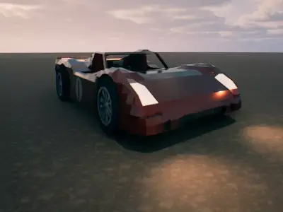 Stylized Low Poly - Sports car Low-poly 3D model