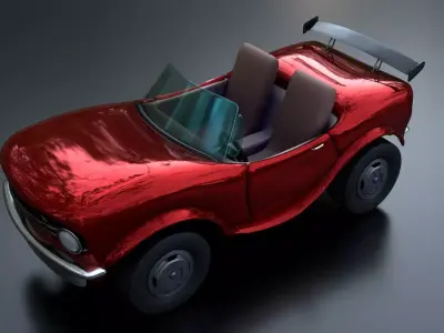 Stylized Racing Car Low-poly 3D model