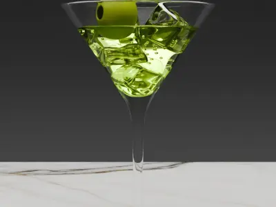 Martini glass cocktaile 3D model for 3D visualization 3D model