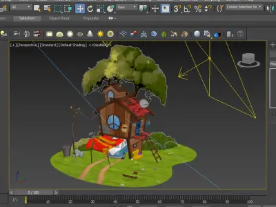 stylized house 3d   Low-poly 3D model
