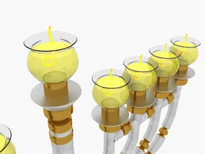 Menorah Hanukkah 3D Model Low-poly 3D model