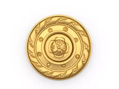 Classic round decor ornament carved 18  3D model