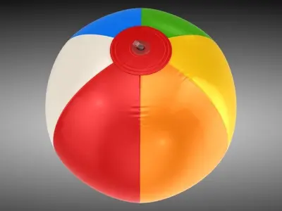 Beach Ball Low-poly 3D model 4