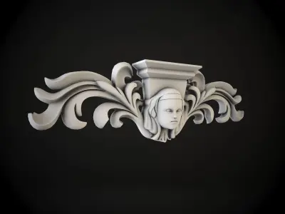 Cartouche statue of woman 3D model