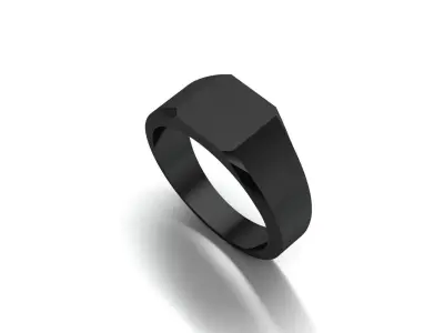 8mm Signet Ring Eamradshape Pritable model 3dmodel US 7 3D print model