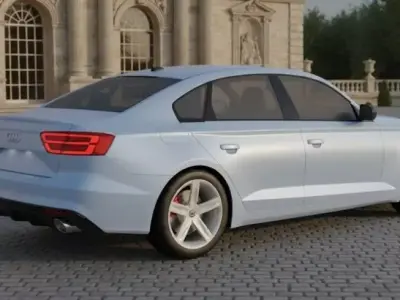 Realistic Modern Sedan Car  Low-poly 3D model