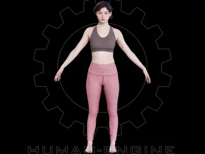 Amy in Various Stretching Poses Bundle 3D model