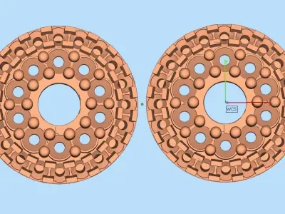 AV 297 White Diamond Ladies Halo Style Stud Earrings 3D print model