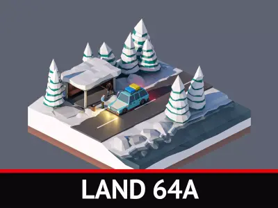 land 64A Low-poly 3D model