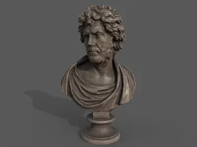 Male Bust  Low-poly 3D model