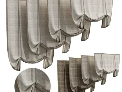 Curtains Patterned Roman blinds 12 HBH Low-poly 3D model