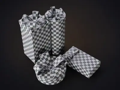 Christmas gifts 2 Low-poly 3D model