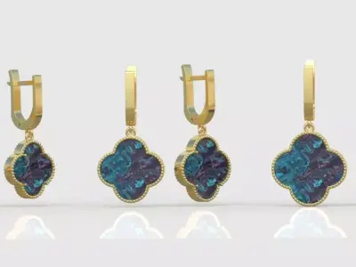 Earrings model 3D printable model 0217-12 3D print model