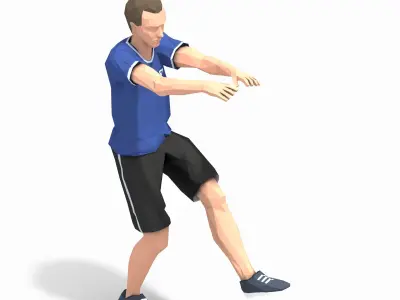 Pistol Squats  Exercise Man Animation Low-poly 3D model