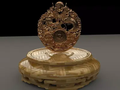 Chinese display stand with dragon  3D model purchase