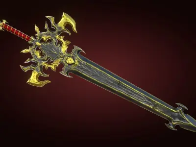 Fantasy Sword Lion Game Ready Unreal Engine Unity Low-poly 3D model