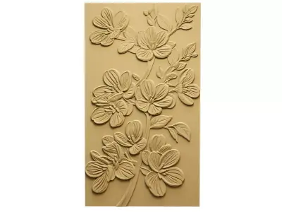 modern panel wall decor set relief stl mural CNC 283 3D model