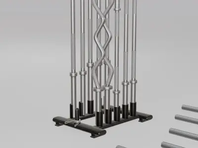 Barbells Pack with Holder - Low Poly Low-poly 3D model