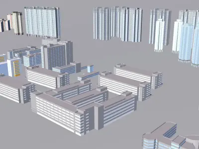 Modern office building Guangzhou Tower small Manwaist office 3D model