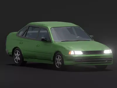 Generic Sedan Car LowPoly Low-poly 3D model