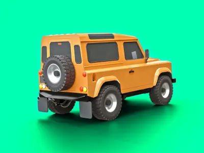 Land Rover Defender 90 Low Poly Low-poly 3D model