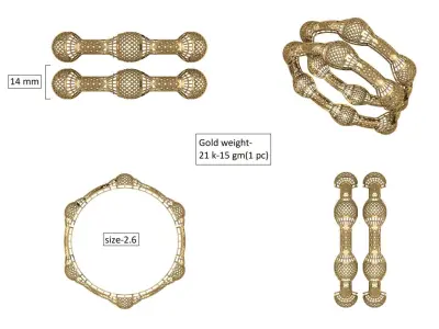 Gold bangle for women 3D print model