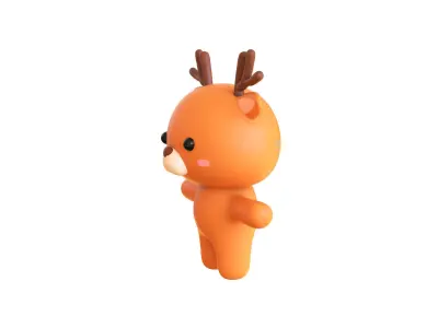 Character005 Chubby Deer Low-poly 3D model