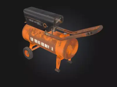 Rusty Compressor  Weathered Power for Industrial Scenes 3D model