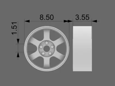 RAYS TE37V  3D print model