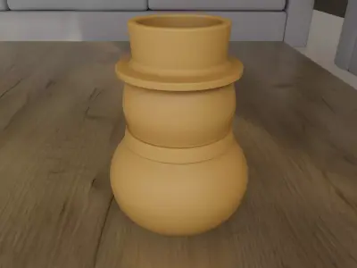 Cute Smiling Snowman Planter STL for 3D Printing 3D print model