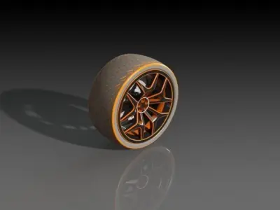 Wheel 3D model tire with honeycomb pattern 3D print model