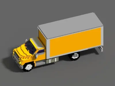 Van model truck Free low-poly 3D model